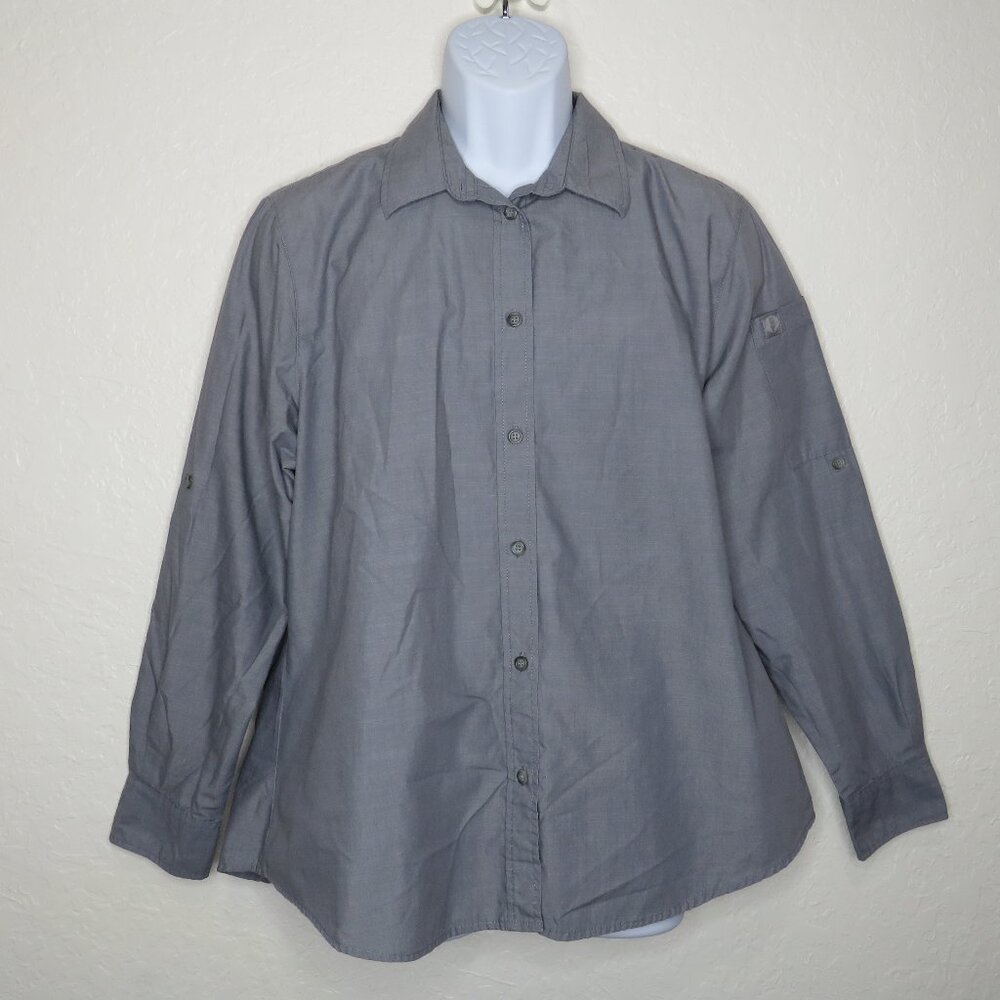 Chef‎ Works* Men's Long Tab Pocket Sleeve Button Down Curved Hem Shirt~ Size XL